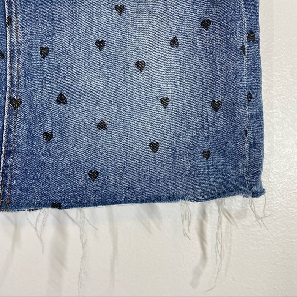 MADEWELL NWT Heart Print Stretch Denim Mini Skirt - Picture 3 of 8